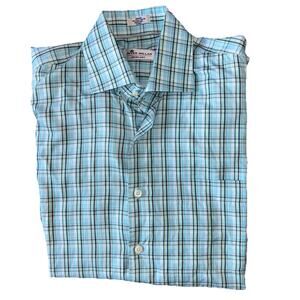 Peter Millar Medium Shirt Crown Soft Plaid Cotton Silk Long Sleeve Button Up